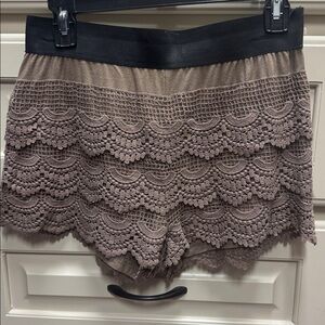 Brown Lace Shorts